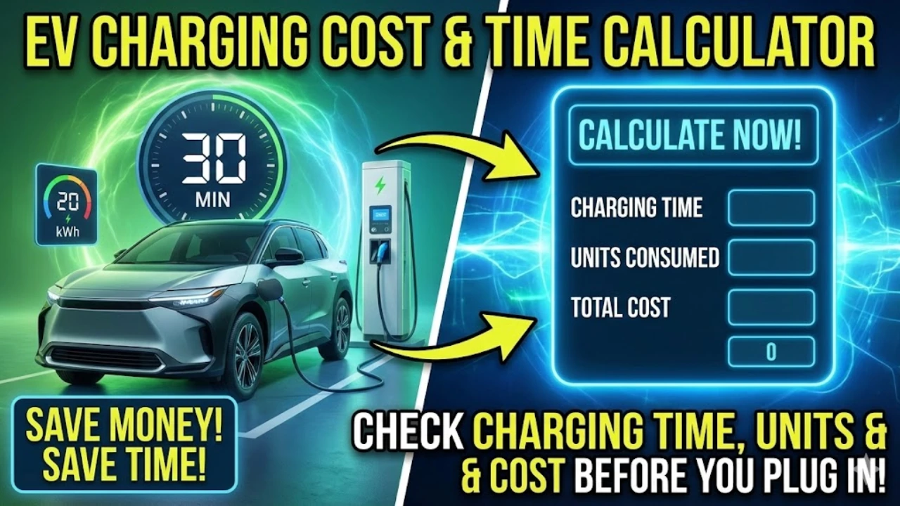 EV Charging Cost & Time Calculator: चार्ज करने का समय, यूनिट और खर्च सेकंडों में जानें