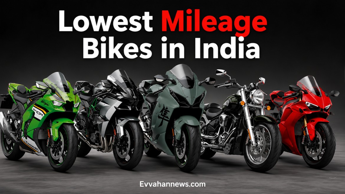 Lowest Mileage Bikes in India - Kawasaki Ninja H2 and Suzuki Hayabusa Superbikes