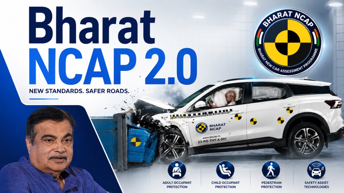 Bharat NCAP 2.0: अक्टूबर 2027 से लागू होंगे नए कार सेफ्टी नियम, नितिन गडकरी ने किया बड़ा ऐलान, 5-स्टार रेटिंग पाना नहीं होगा आसान