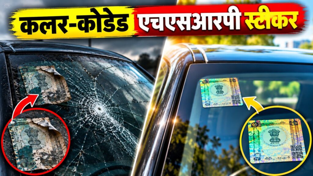 HSRP स्टीकर, विंडशील्ड रिप्लेसमेंट | कलर-कोडेड एचएसआरपी स्टीकर